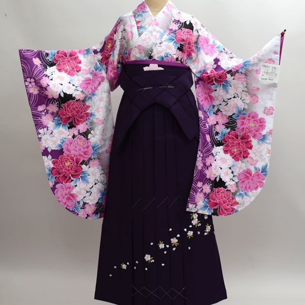 二尺袖着物袴フルセット 長襦袢も含む！（半衿付 着物専用）百花繚乱
