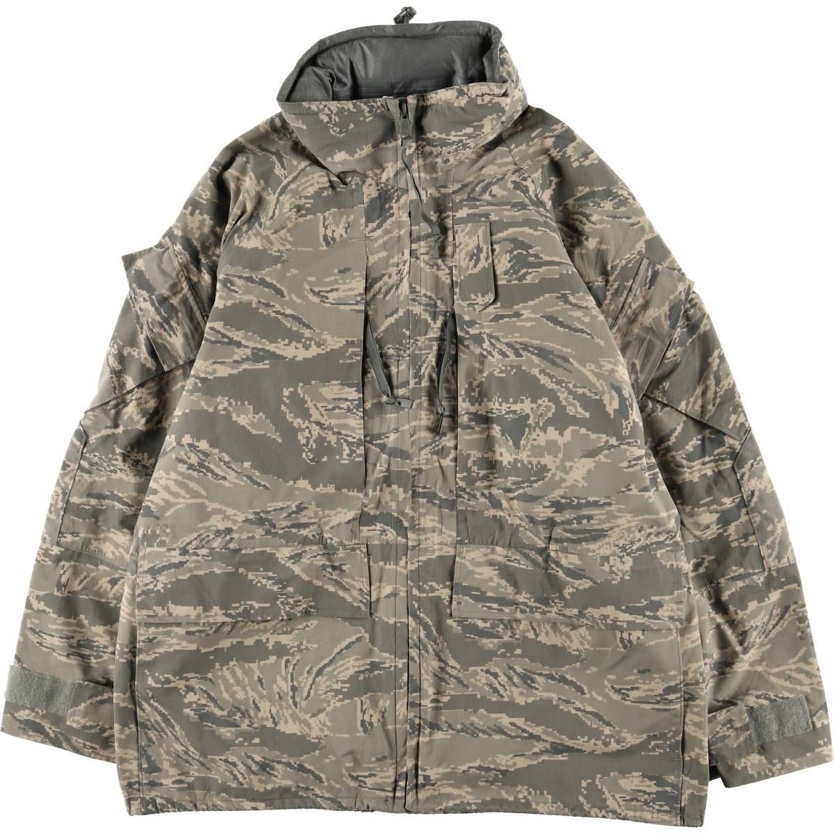 古着 00年代 米軍実品 U.S.AIR FORCE APECS 迷彩柄 ABU デジタルタイガーカモ ミリタリー ゴアテックスパーカー LARGE evb010555