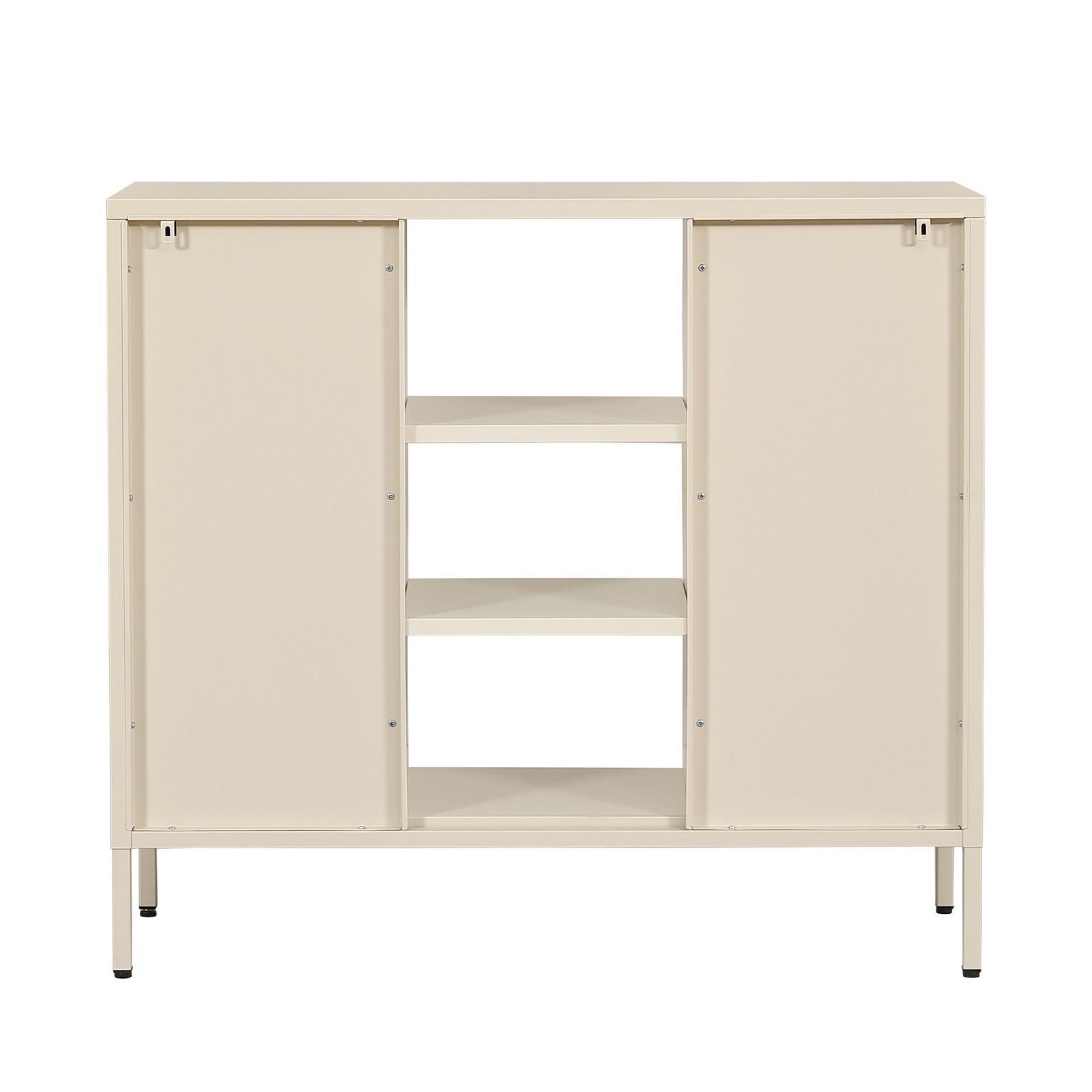 超人気！金属製 扉付き テレビ台 サイドボード 収納棚 White 超人気！金属製 扉付き テレビ台 サイドボード 収納棚 White