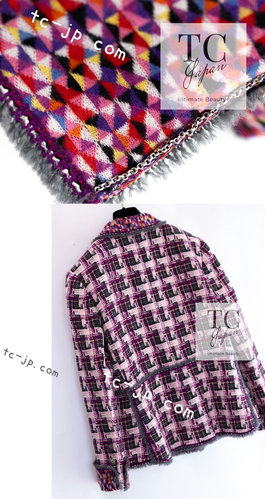 シャネル CHANEL 紫 パープル ウール ジャケット 38号 シャネル CHANEL 紫 パープル ウール ジャケット 38号