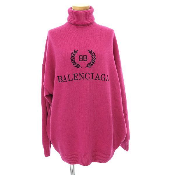 BALENCIAGA ロゴタートルネックセーター XS バレンシアガ タートルネックセーター ピンク XS ユニセックス