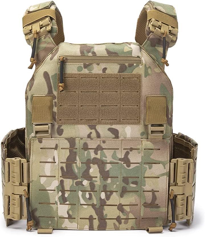 TWINFALCONS タクティカルベスト 軽量 プレートキャリア サバゲー用 サバイバルベスト MOLLE モール対応 戦術 サイズ調整可 1000Dナイロン素材 レーザー切断 アップグレード 通気 バックル付き MK3 MK4 マルチカム