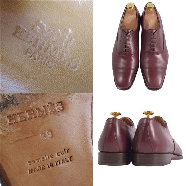 靴/シューズ 美品 エルメス HERMES レザーシューズ オックスフォード