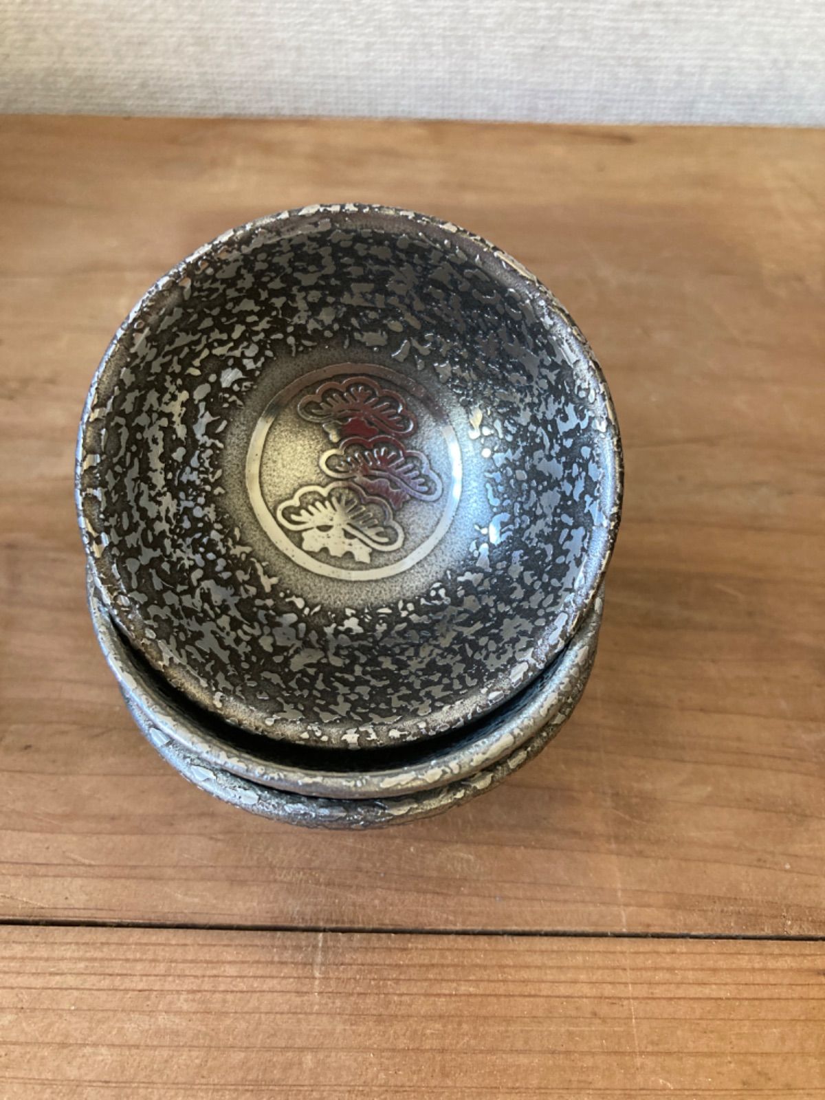 新品未使用　薩摩錫器 【サツマ 岩切 正錫】銘有  徳利と三盃セット◎酒器