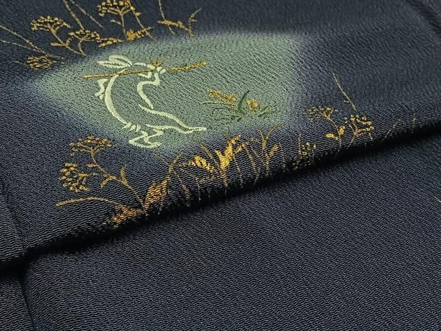 平和屋着物▽訪問着 駒刺繍 絞り 天井宝尽くし文 金糸 ロング丈 正絹