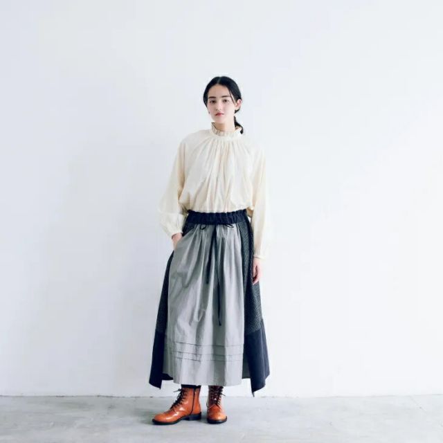 MAGALI | ピンドットツイード ヴィンテージ スカート グレー | ボトムス スカート シンプル マガリ ナチュラル