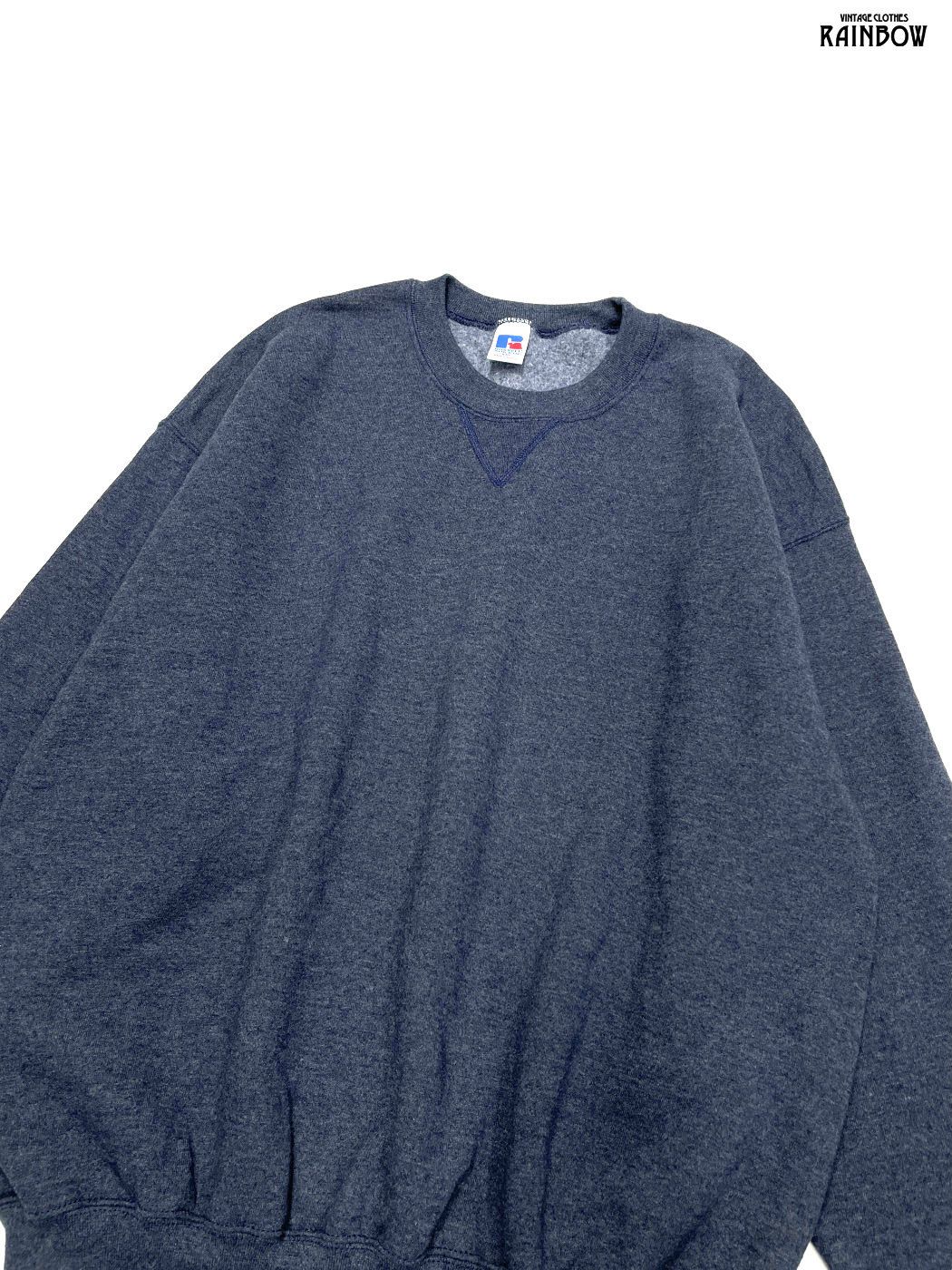 古着 80〜90 s RUSSELL ラッセルアスレチック 裏起毛 無地 長袖 スウェット トレーナー 紺 ttu 2509114
