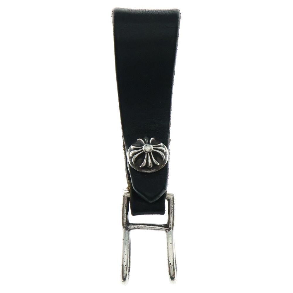 CHROME HEARTS クロムハーツ BELT LOOP クロスボールボタンレザーベルトループ シルバー ブラック BCA397