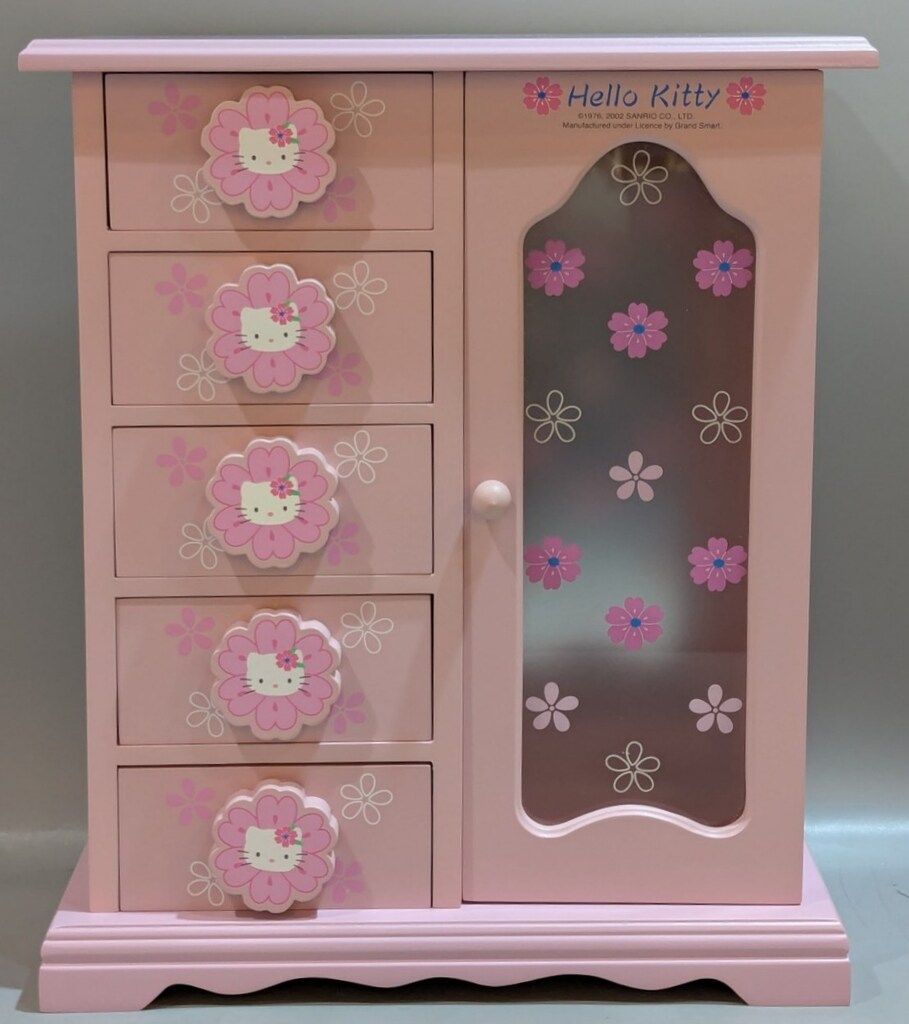 ハローキティジュエリーボックス　木製　2002年製 サンリオ ハローキティ ジュエリーボックス 木製 2002年