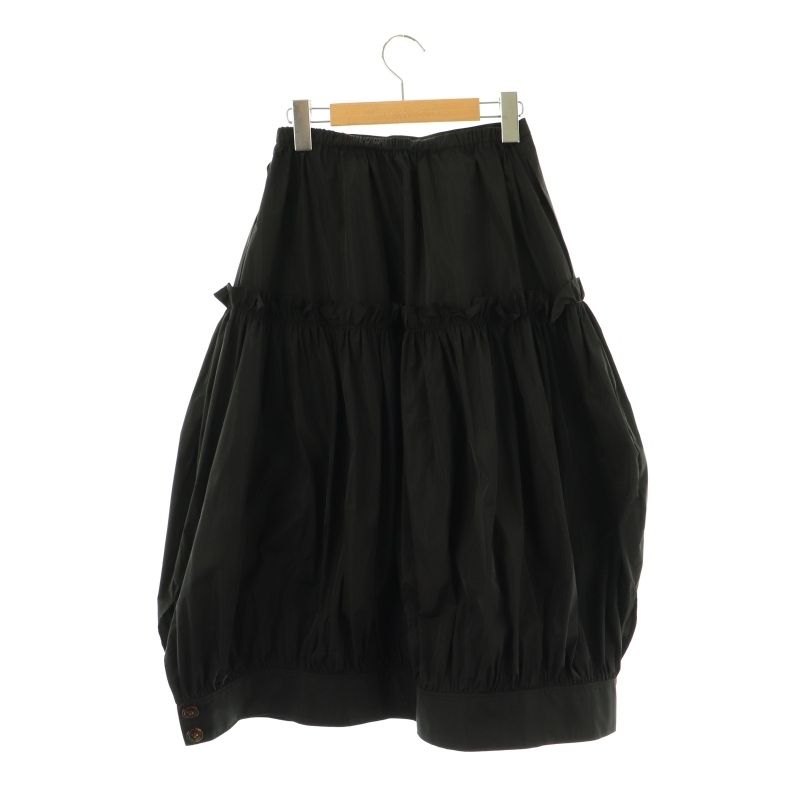 ☆美品 ENFOLD CUFF-HEME DHARMA SKIRT 36 黒 エンフォルド ENFOLD CUFF-HEME DHARMA SKIRT スカート ギャザー