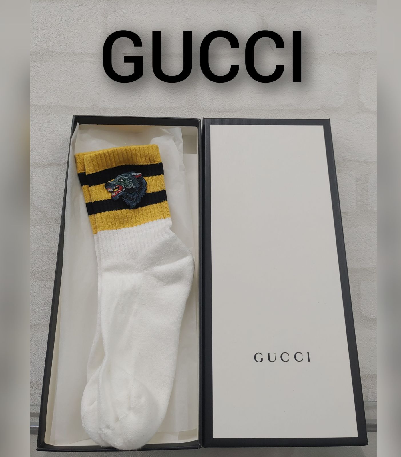 GUCCI グッチ 靴下 ソックス ウルフヘッド - メルカリ