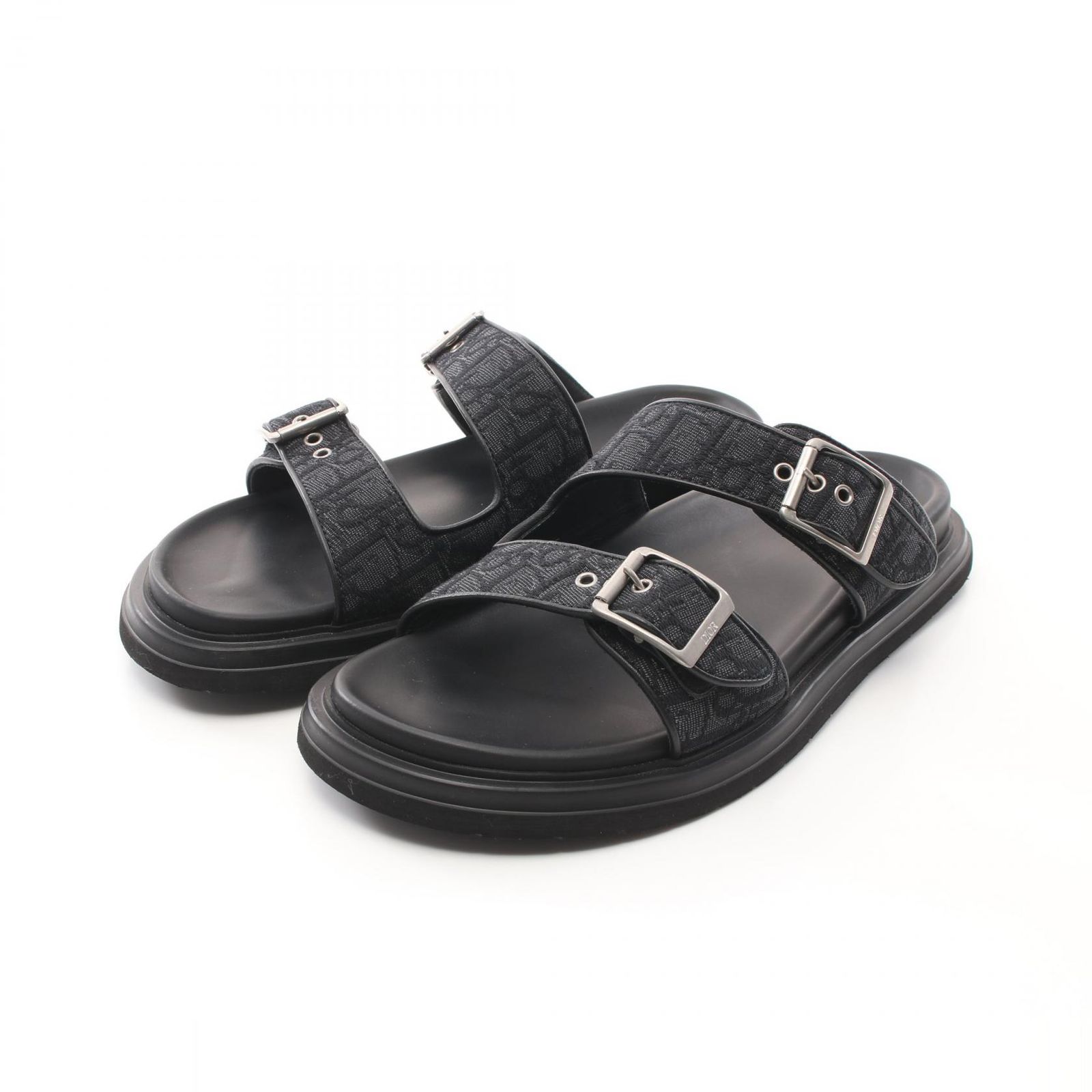 DIOR ディオール アクア レザーサンダル ブラック ロゴ スリッパ Dior - ディオール AQUA SANDAL アクアサンダル メンズ 41の通販