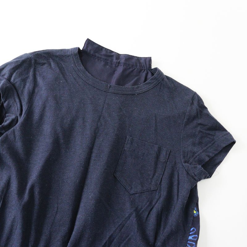 サカイ sacai バックプリーツ カットソー 2/ネイビー トップス