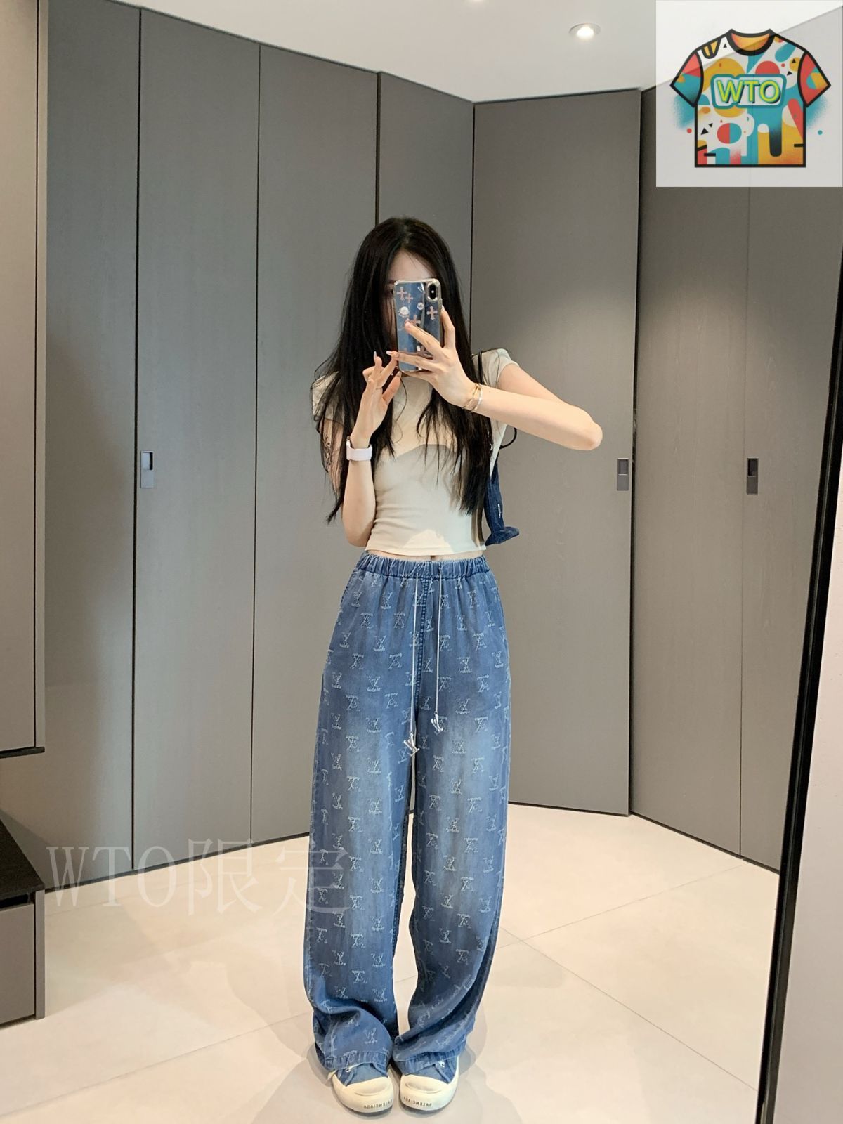 25新作★Louis Vuitton★フィルクーペ パンツ レディース デニム LOUIS VUITTON ヴィトン モノグラムデニム パンツ レディース 36
