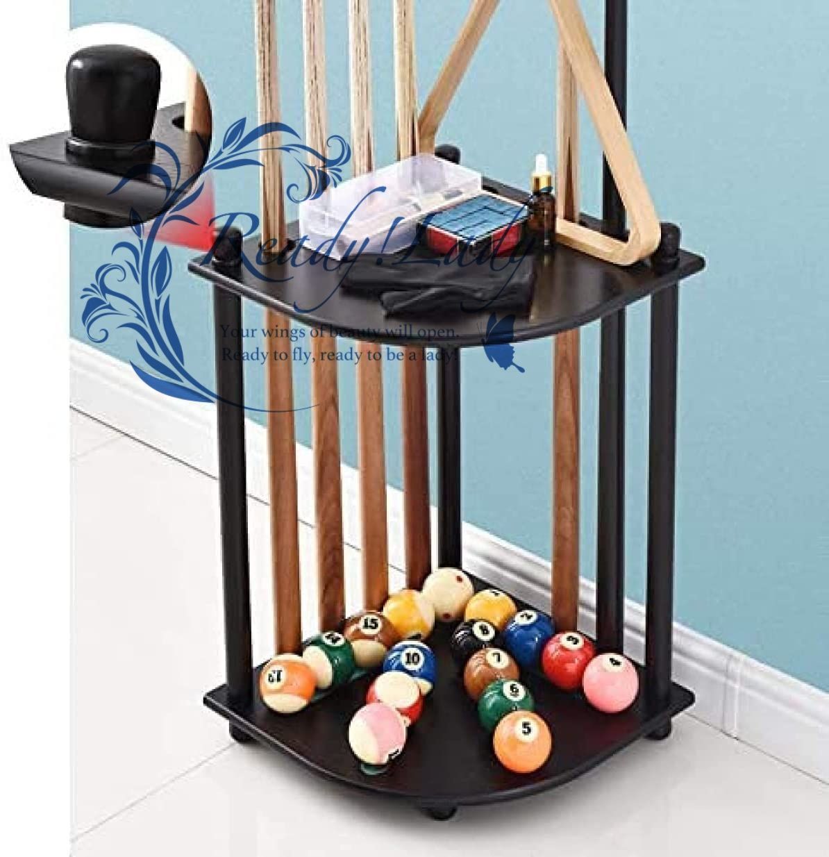 ビリヤードキューラック 無垢材ラックホルダー ビリヤードスティック