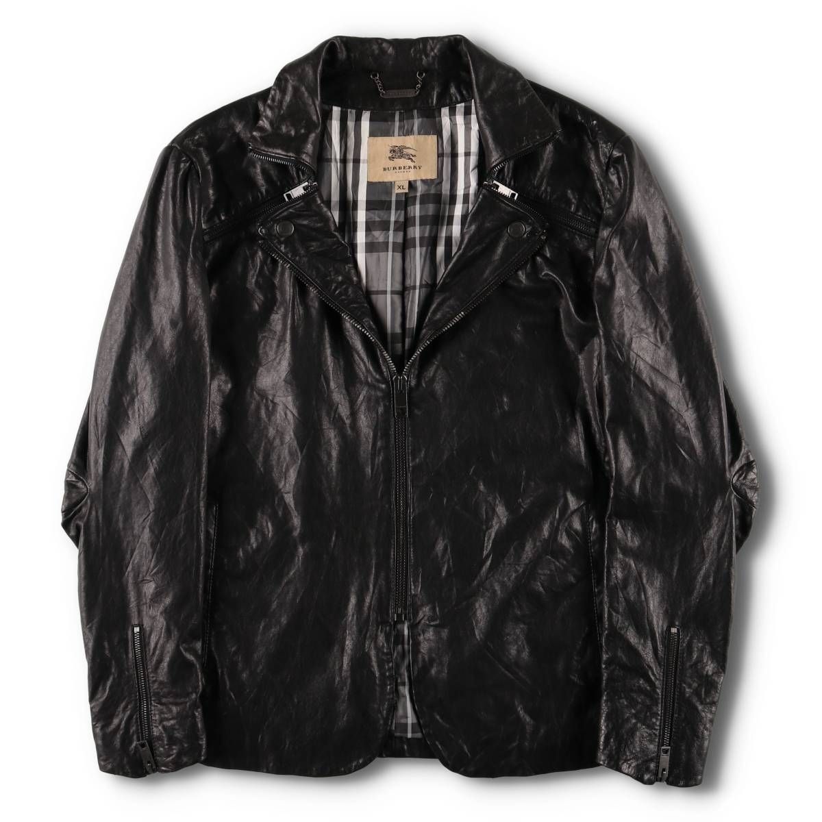 古着 バーバリー Burberry s LONDON レザージャケット テーラードジャケット レディースXL相当|evb031102