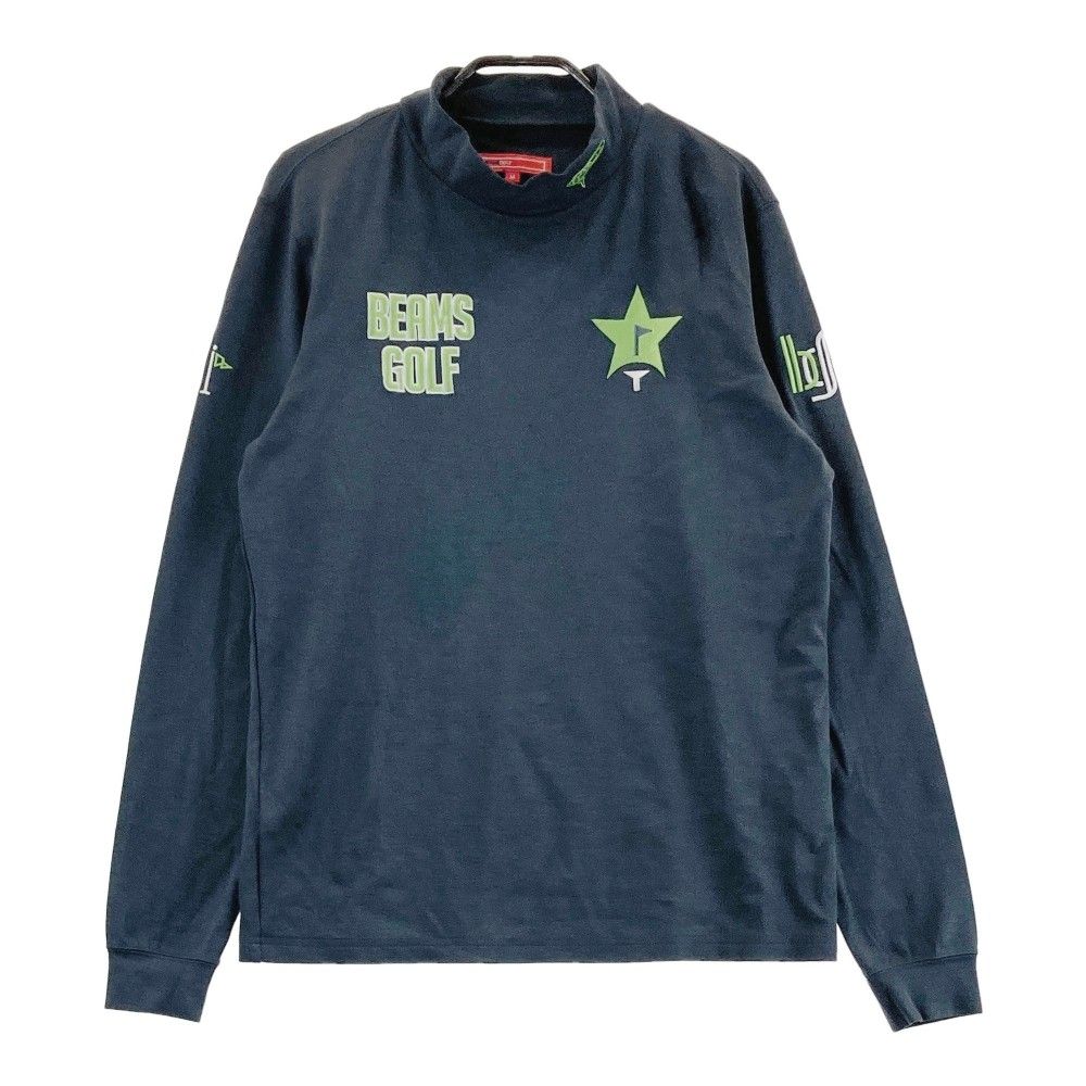 サイズ：M BEAMS GOLF ビームスゴルフ フロントロゴ ハイネック 長袖Tシャツ グレー系 [240101395068]# ゴルフウェア メンズ ストスト