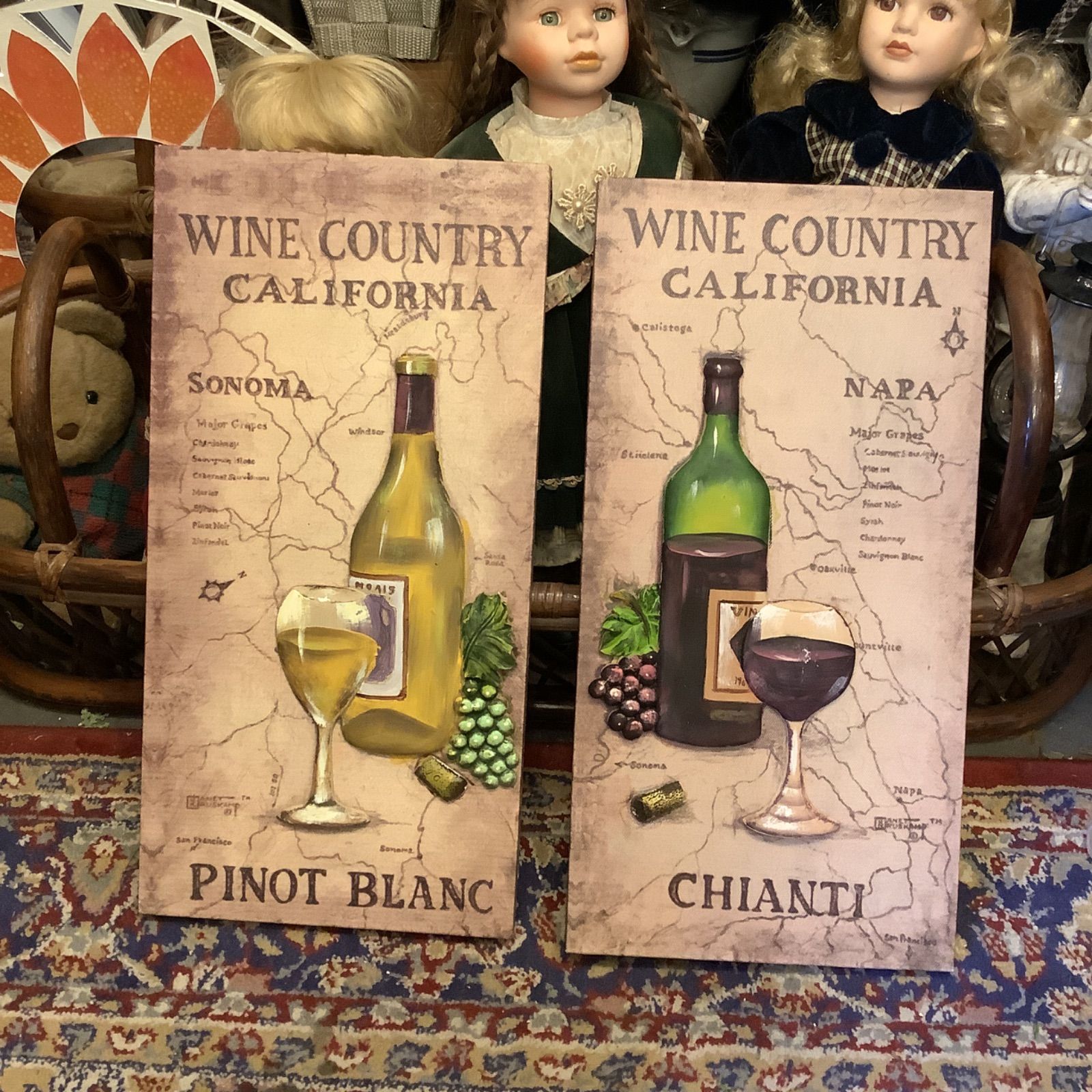 アートパネル ワイン ワイナリー赤ワイン白ワインソノマ ナパヴァレー Pinoblanc Chianti パネルアート 絵画 壁掛け デコパージュ