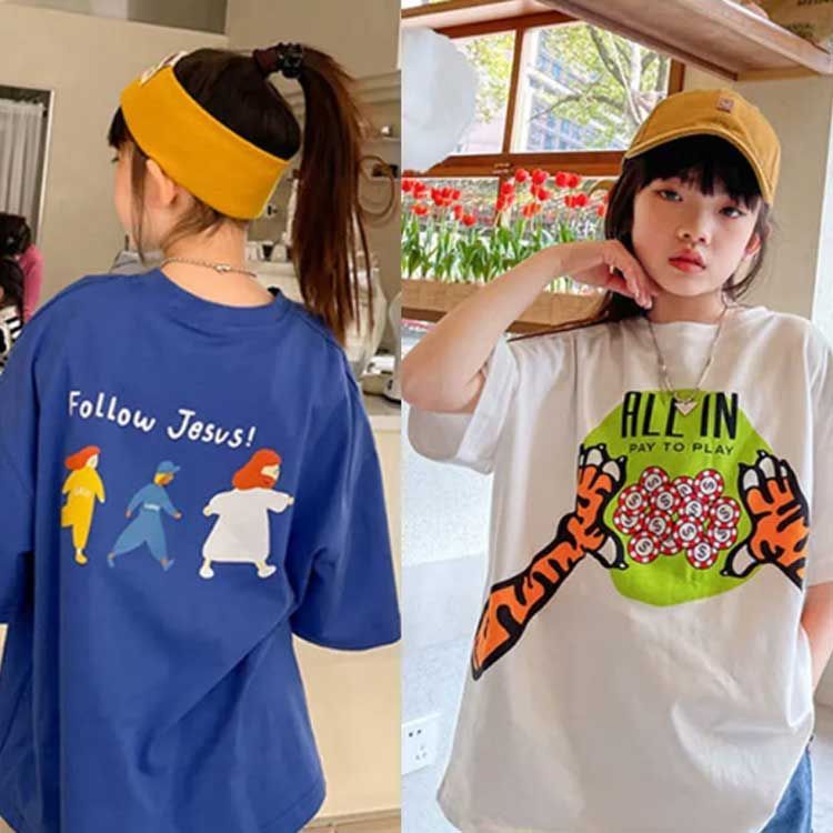 キッズ 半袖 Tシャツ 女の子 ロング丈 BIG tシャツ ビッグシルエット ストレッチ ジュニア ガールズ トップス ロンT ゆったり 子供服  小学生 中学生 ダンス 衣装 韓国子供服 大人っぽい #whhdw5947 メルカリ