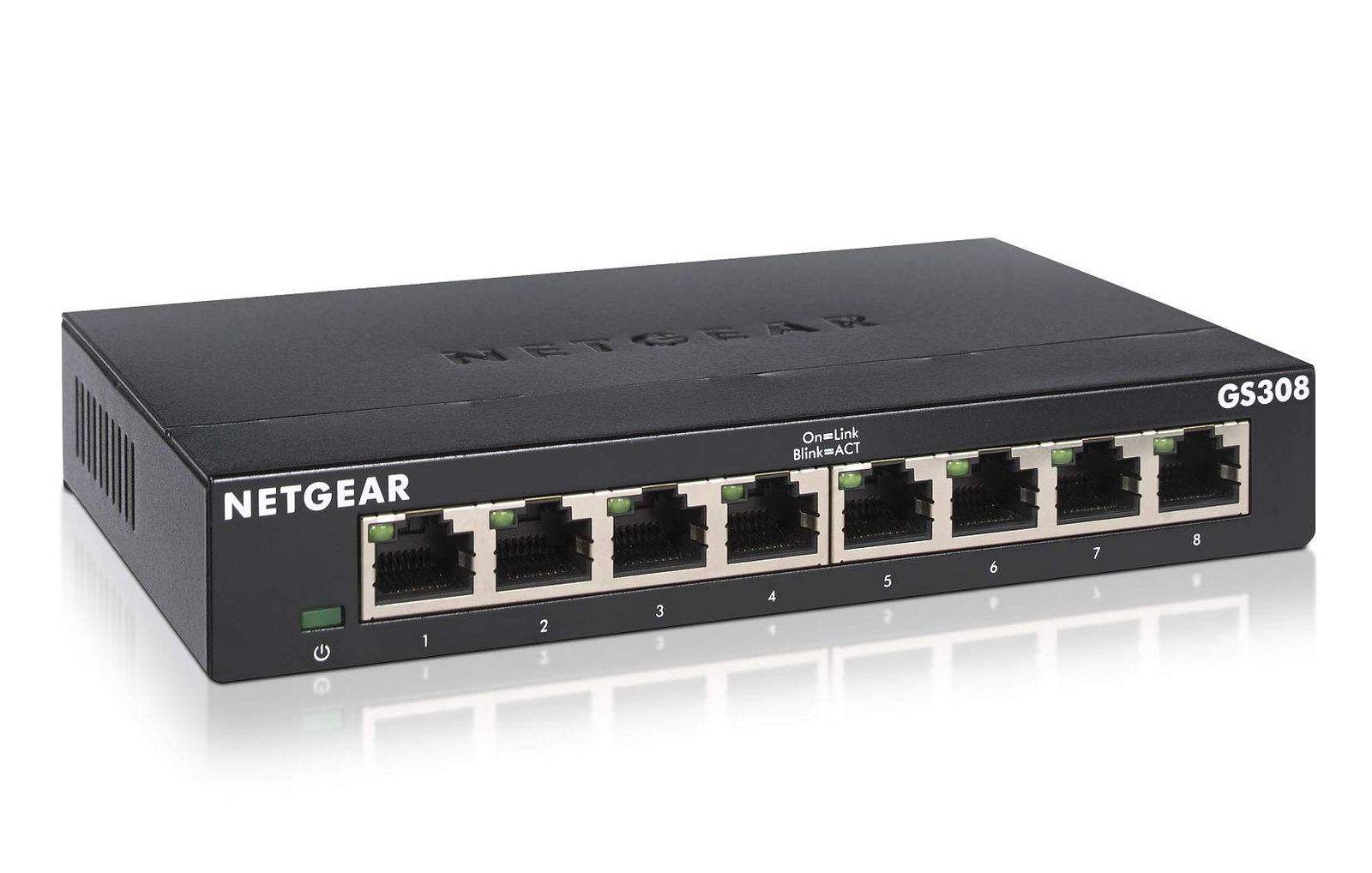 ネットギア NETGEAR 卓上型コンパクト アンマネージスイッチングハブ GS308 ギガビット 8ポート 静音ファンレス 省電力設計 3年保証 [8ポート]