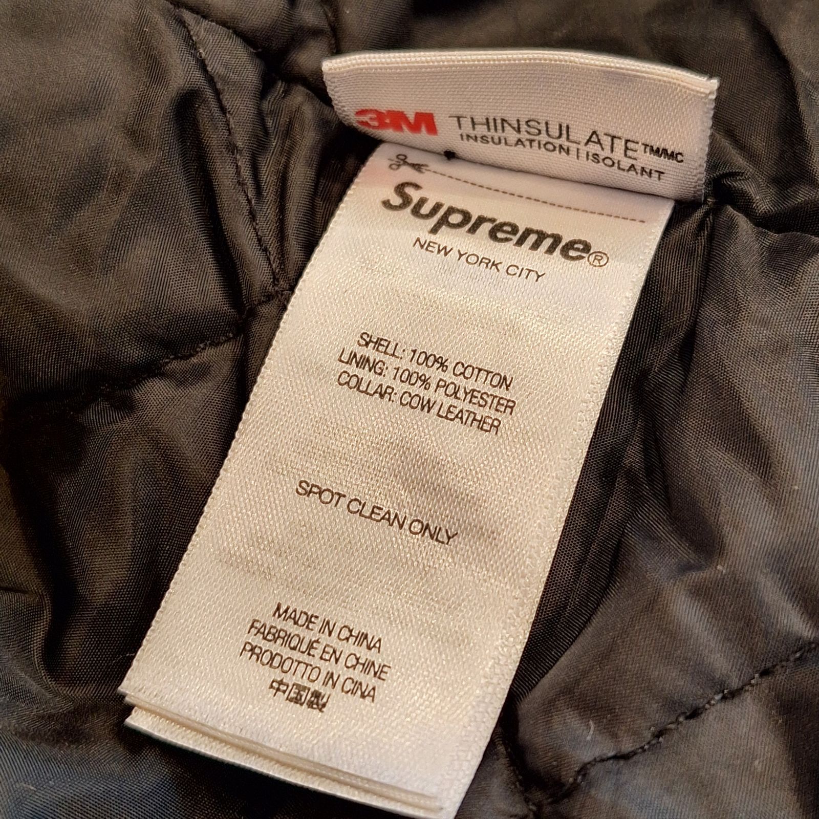 Supreme Leather Collar Utility Jacket S シュプリーム レザーカラー 