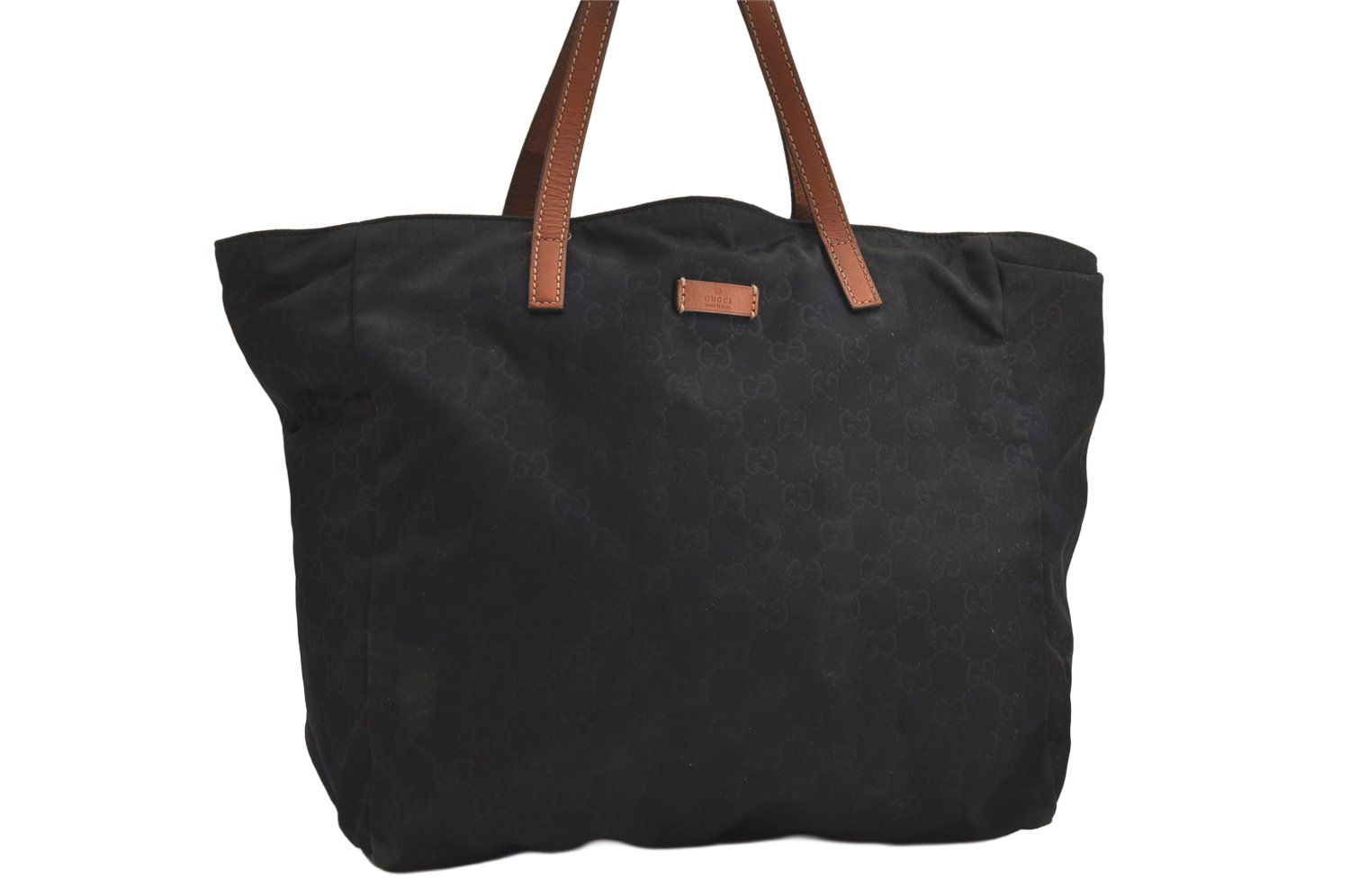 GUCCI グッチ ヴィンテージ ハンドトートバッグ GGナイロン レザー ネイビーブルー 282439 ジャンク 6070M