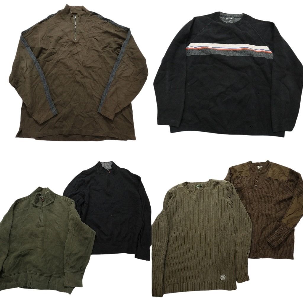 古着卸 まとめ売り アウトドアブランドMIX ニット  6枚セット (メンズ 2XL ) エディーバウアー エルエルビーン 中古 古着 MX9073