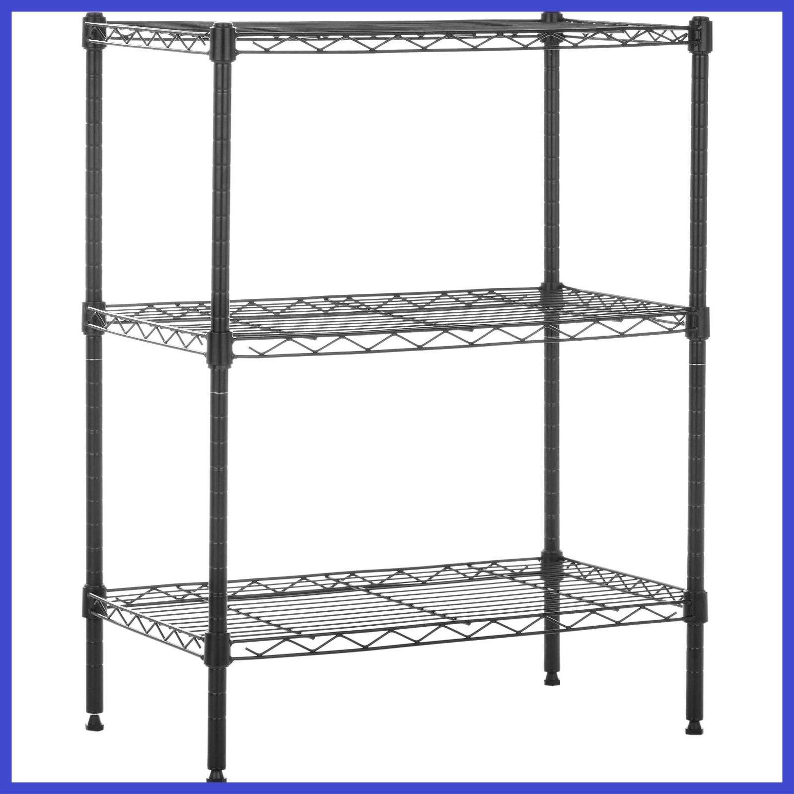 棚 メタルラック 耐荷重340kg 3段スチールラック 幅58.9×奥行34×高さ76.2cm ベーシック ブラック