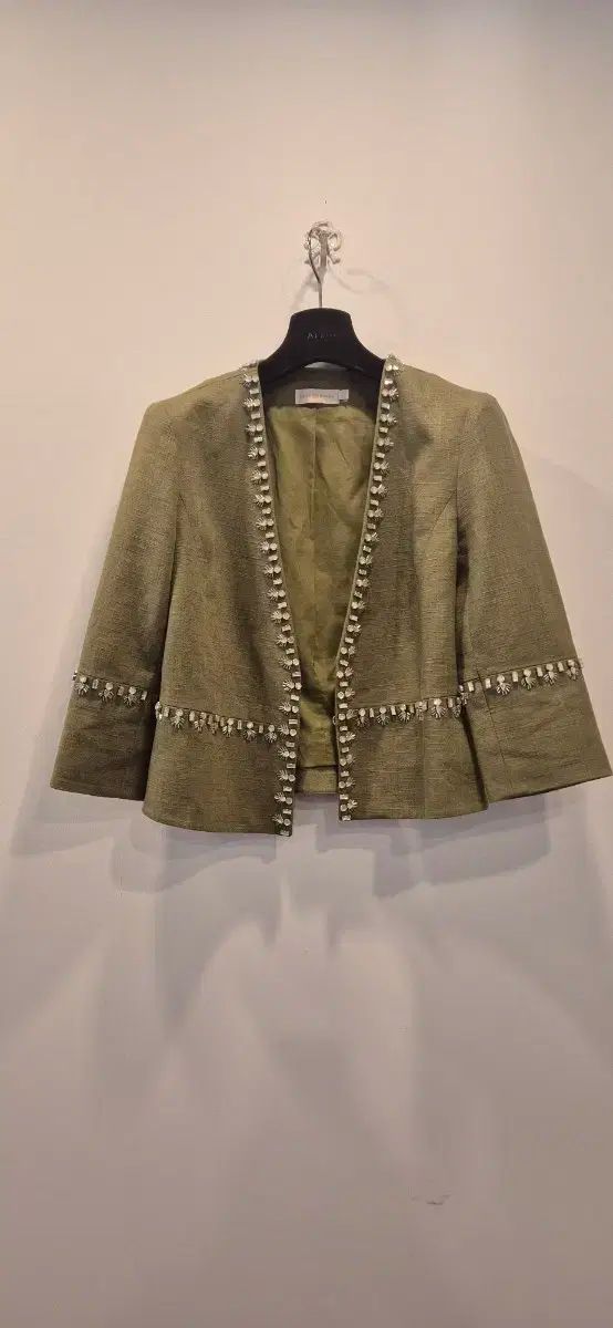 Tory Burch トリーバーチ XS キュービックデコレーション 麻混 リネンブレンド ジャケット