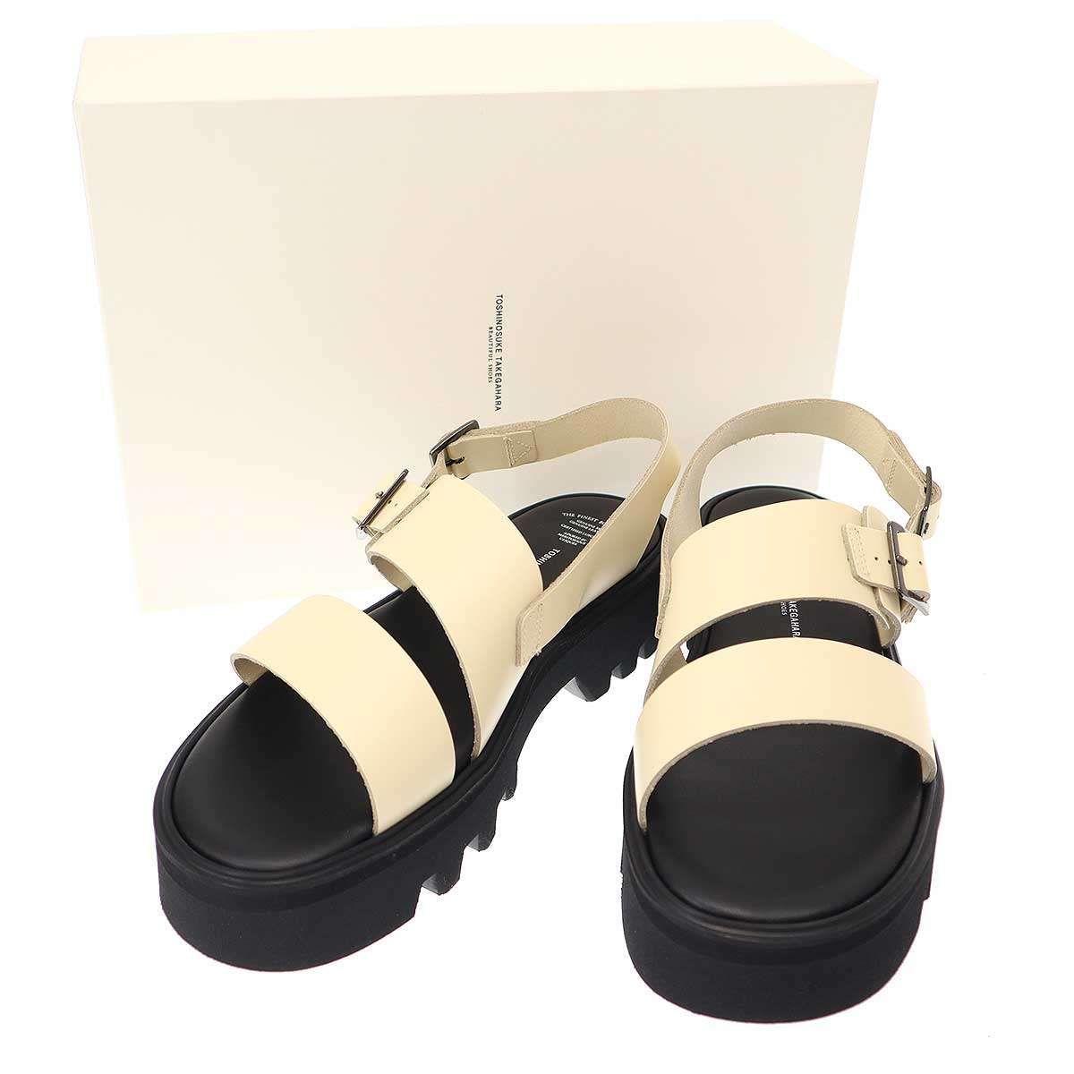 BEAUTIFUL SHOES TOSHINOSUKE TAKEGAHARA ビューティフルシューズ トシノスケ タケガハラ 25SS S.S. BELT SANDALS ベルテッドサンダル BSS2512002 アイボリー 24.5cm