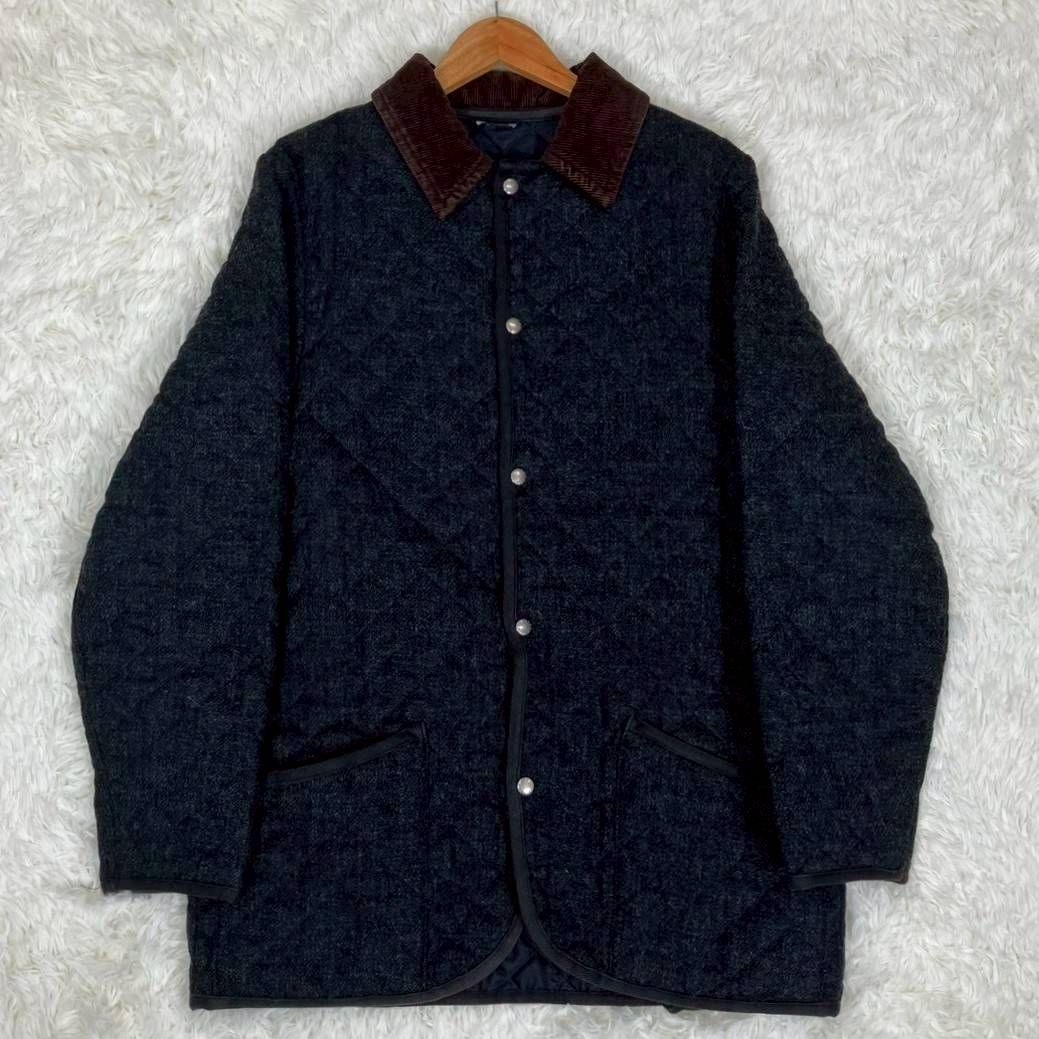 マッキントッシュ キルティングコート 襟バイ コーデュロイ ウール100％ サイドベンツ グレー Lサイズ相当 お値段交渉を受け付けます