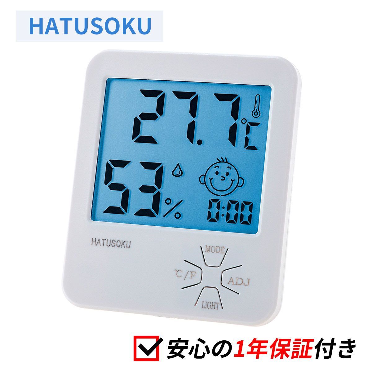 HATUSOKU 温度計 湿度計 バックライト付き 快適度顔表示 - HATUSOKU