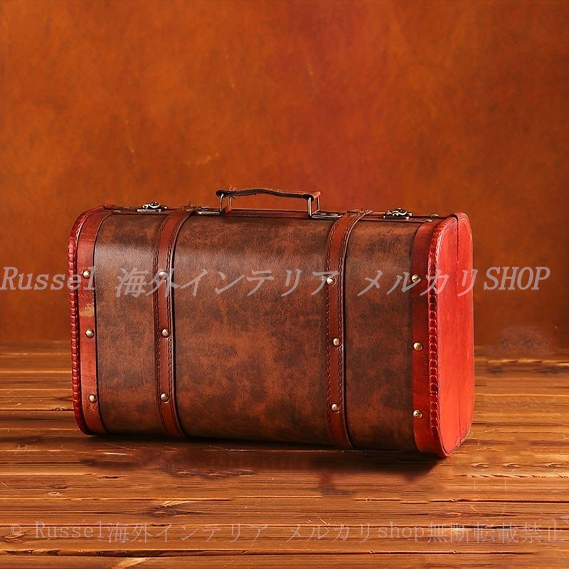 小物入れ トランクケース型 ヴィンテージ調 多用途 コンパクト おしゃれ かわいい インテリア 北欧 収納 ギフト アクセサリー 文具 ブラウン