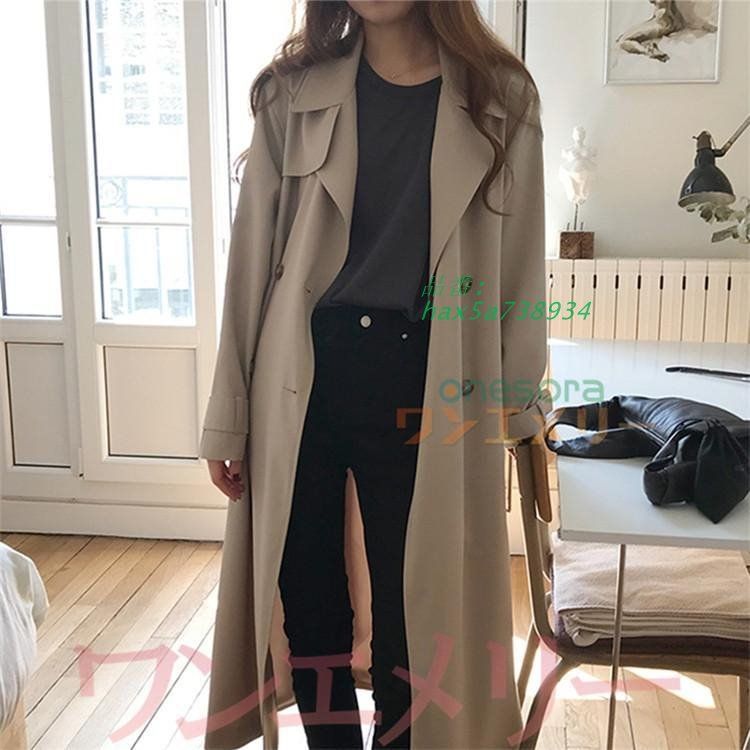トレンチコート レディース 秋服 春 ロングコート Aライン ベルト付き オシャレ アウター 30代 20代 オシャレ OL スプリング 着痩せ 40代 韓国風 通勤 hax5a738934