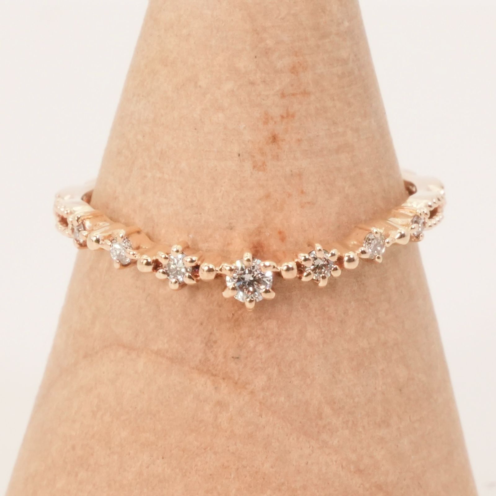 美品 7号 アガット 天の川 Vライン リング K10 ダイヤ/24-5543S - メルカリ