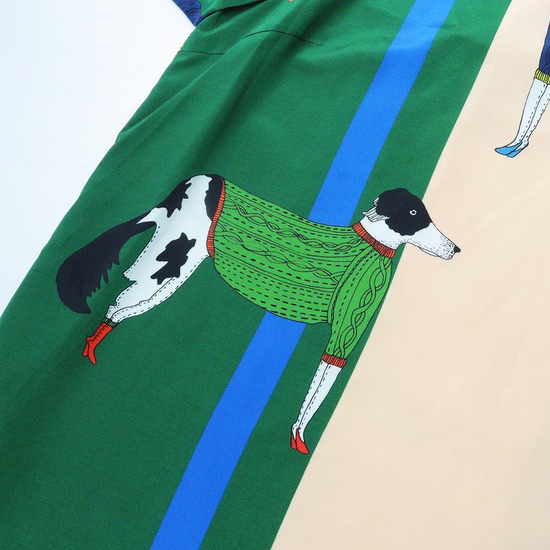 美品 大きいサイズ マンナイン mannine セーターイヌプリント マルチ 