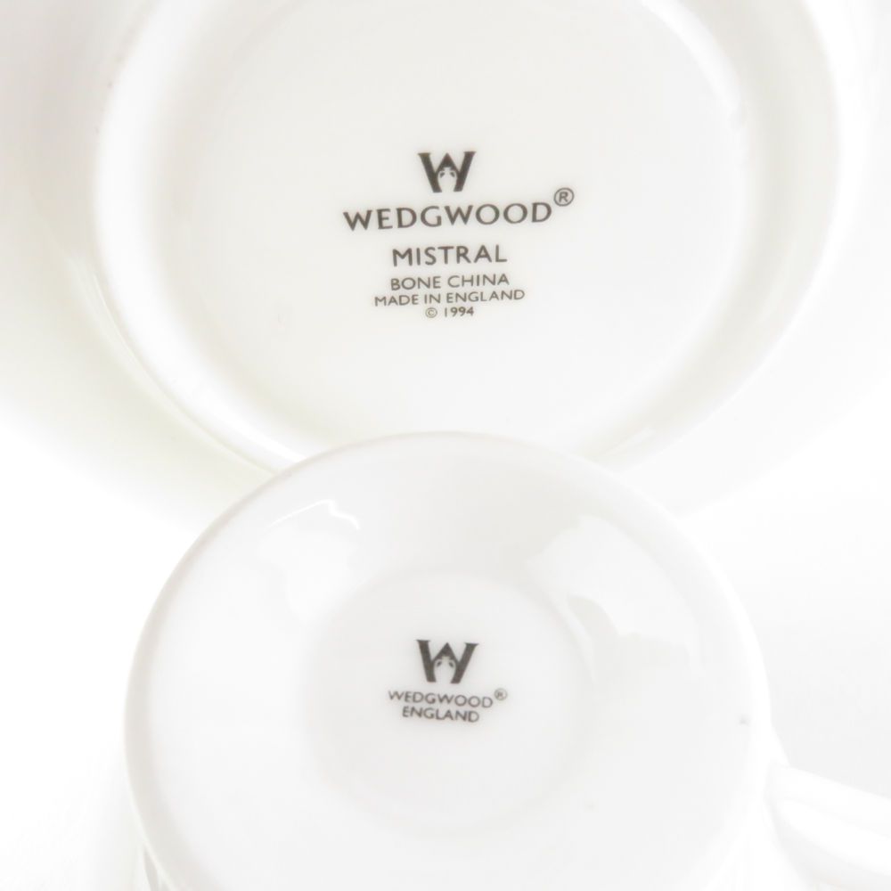 美品 WEDGWOOD ウェッジウッド ミストラル ティーカップ＆ソーサー リー 花柄 フラワー 廃盤 SU5558B2 