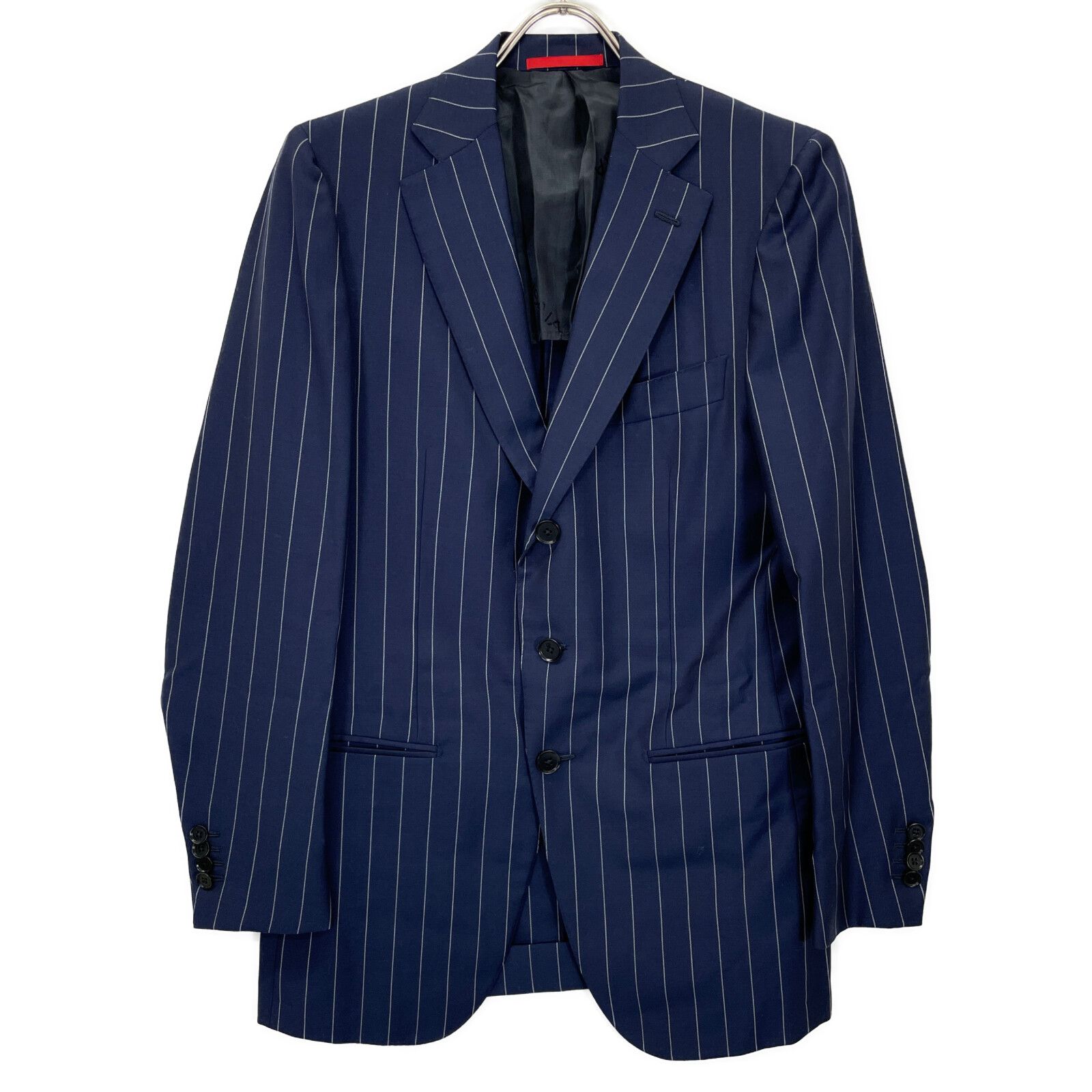 ISAIA イザイア ネイビー ストライプ ウール100 テーラードジャケット