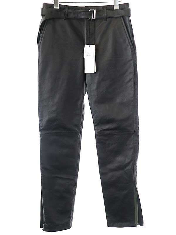 sacai サカイ 22AW LEATHER PANTS カウハイドベルテッドレザーパンツ  