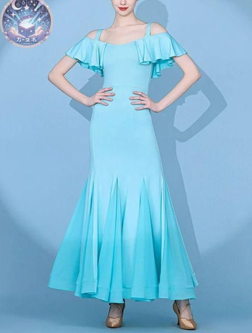 社交ダンスドレス マーメイドモダンダンス 無地 オーダーメイド LLC-HASEGAWATOSO_COM