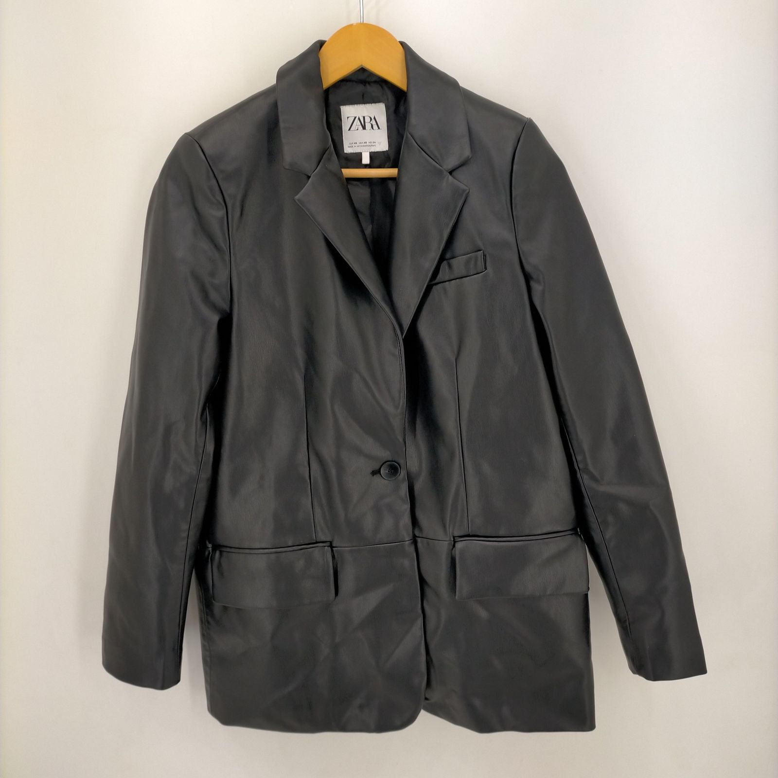 ザラ ZARA フェイクレザー テーラードジャケット レディース XS - メルカリ