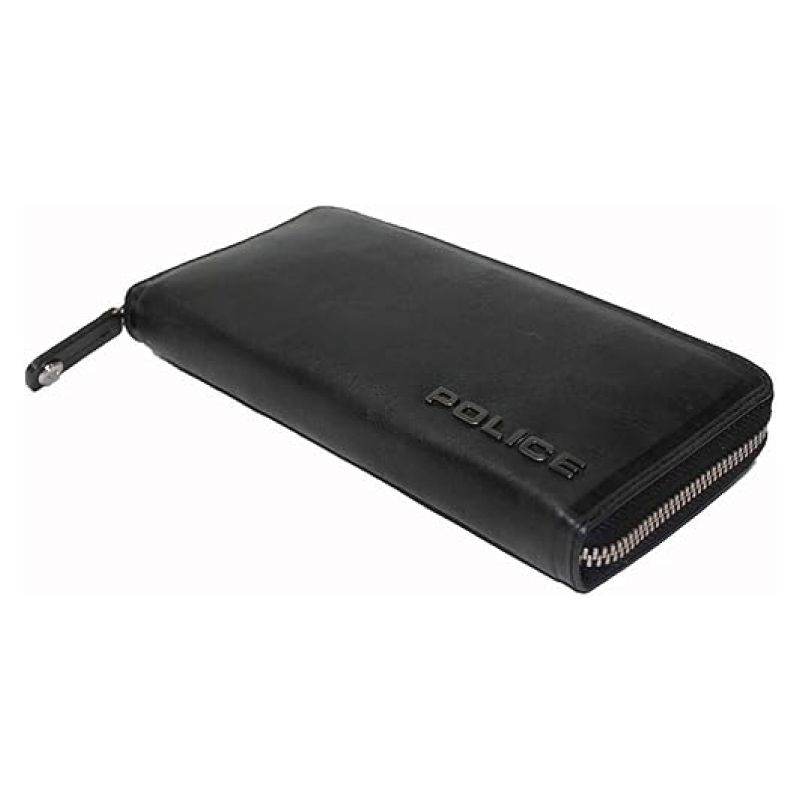 メーカー POLICE ポリス EDGE 長財布 ファスナー付 本革 ブラック PA-58002-10 メンズ ブランド財布