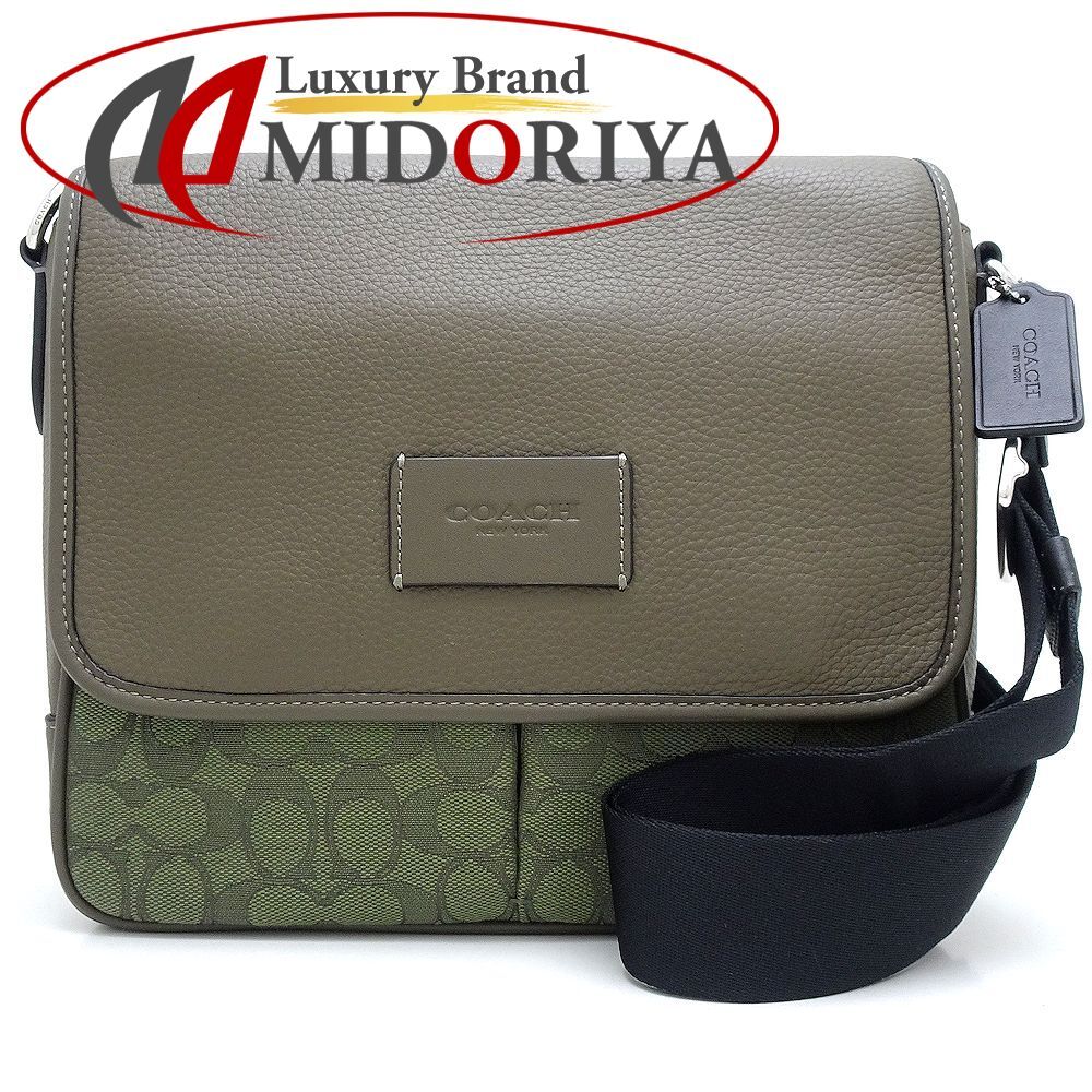 コーチ メッセンジャーバッグ オリーブグリーン ブラウン