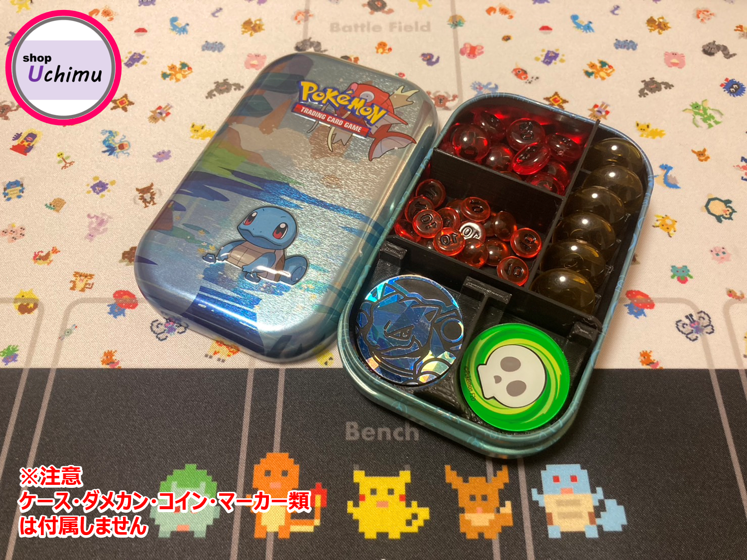 Shop Uchimu ポケモンカード ダメカンケース　海外 ミニ缶 Tin缶　仕切り 黒 Ver.2