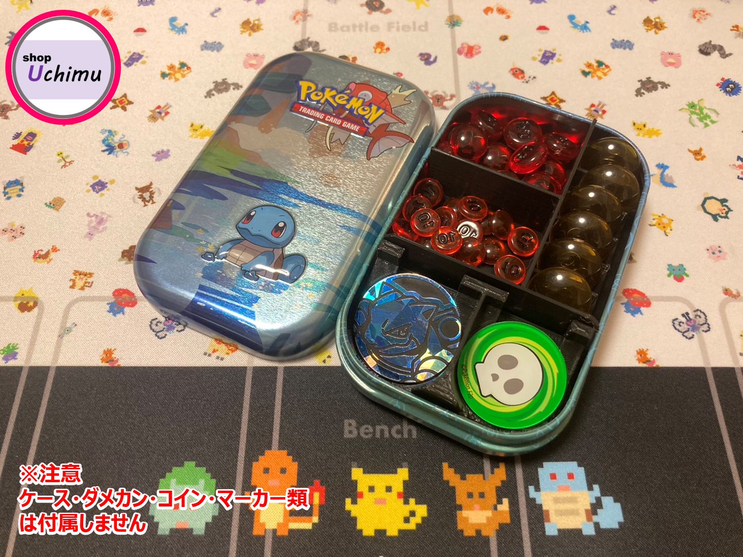 Shop Uchimu ポケモンカード ダメカンケース 海外 ミニ缶 Tin缶 仕切り 黒 Ver.2 - メルカリ