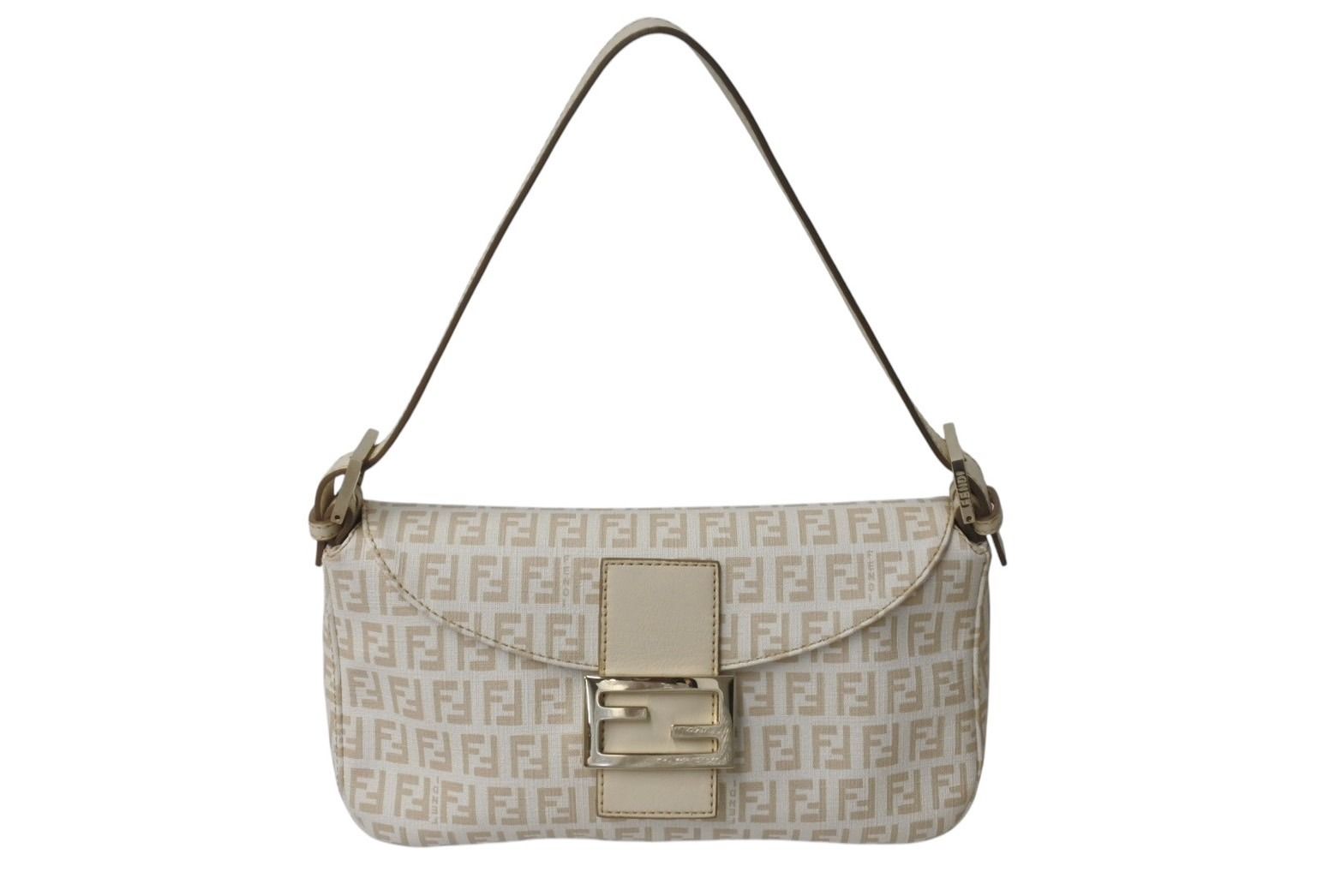 FENDI フェンディ ズッキーノ マンマバケット ハンドバッグ ワンショルダーバッグ ベージュ キャンバス 4b001128
