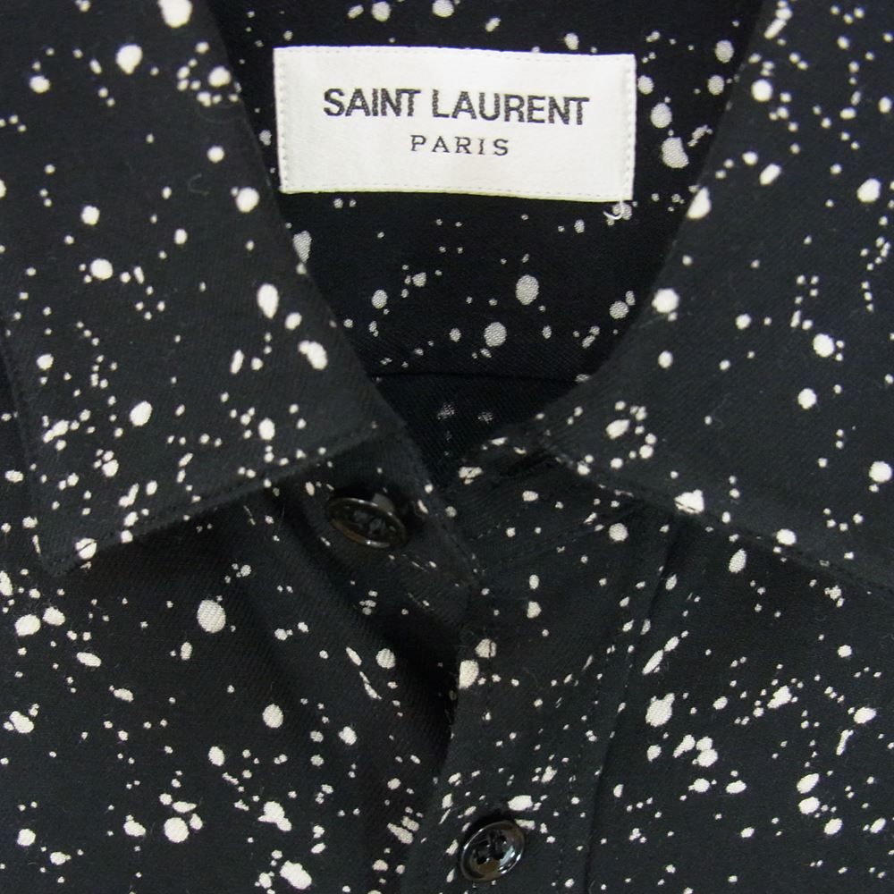 saint laurent paris 15 aw スプラッター シャツ サンローラン エディ 