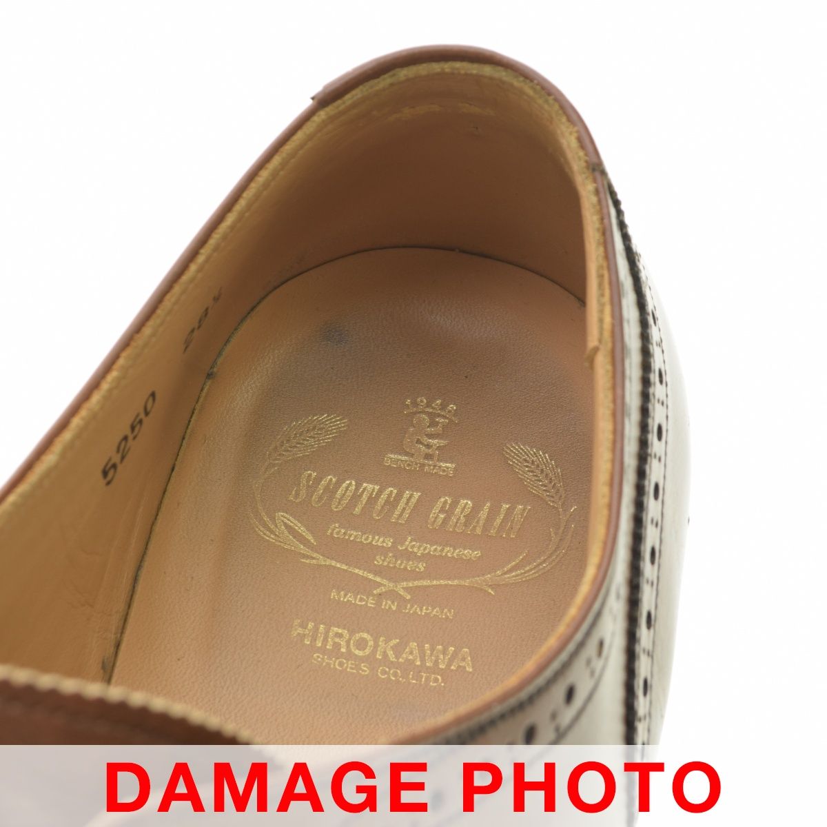 SCOTCHGRAIN】5250 DBR 内羽根 キャップトゥ メダリオンレザーシューズ