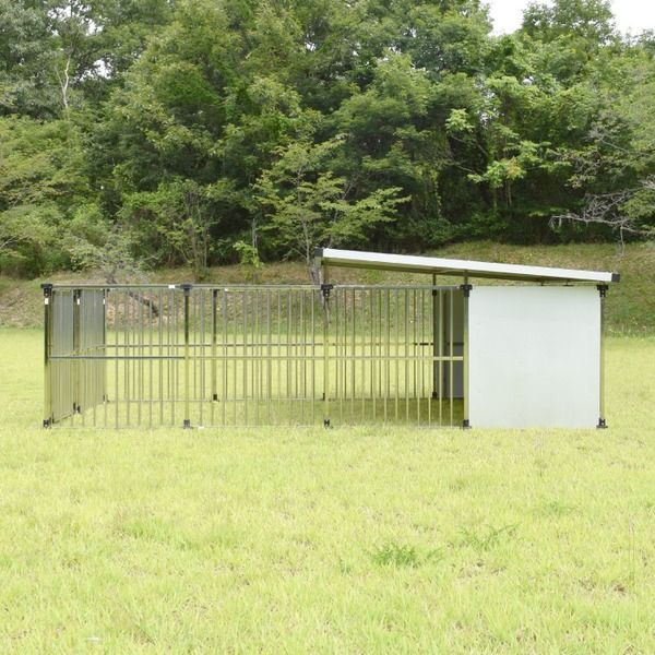 ステンレス製 犬舎 ドッグハウス DFS-M2 1坪タイプ屋外用犬小屋 α拡張タイプ 組立品 代引不可