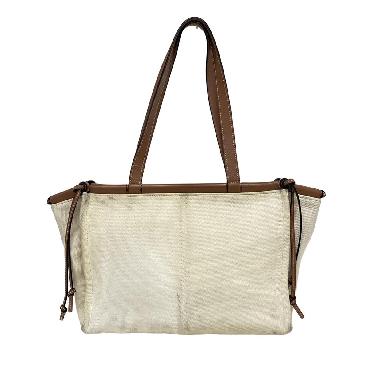 LOEWE(ロエベ) トートバッグ クッショントート アイボリー×ブラウン 